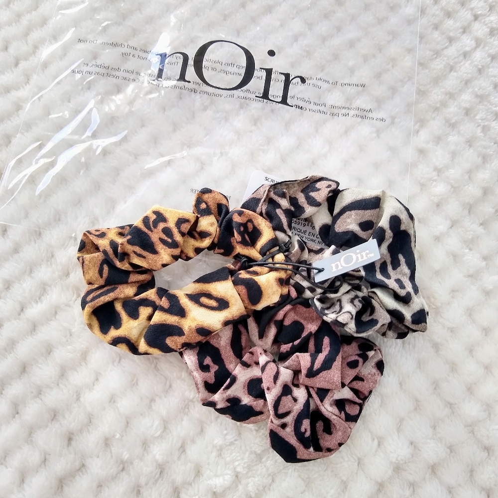nOir Jewelry ombre leopard scrunchies. Set of 3.